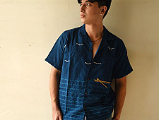 Majuli | Pure Cotton Shirts - Extra Weft Hand Woven - Blue