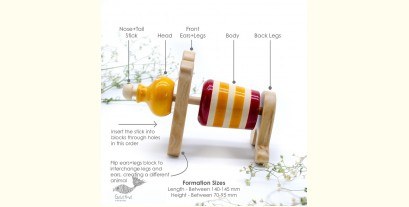 Handmade Traditional Toy | Ulte Pulte - Twin ( Set of 10 Blocks ) ~ KiRi 