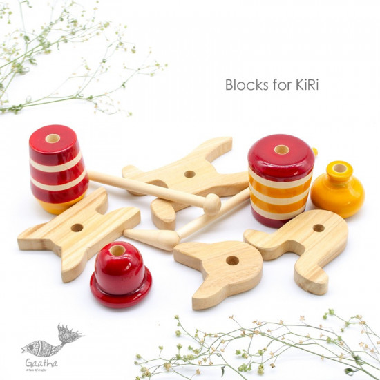 shop Handmade Traditional toy -Ulte Pulte - Twin ( Set of 10 Blocks ) ~ blocks