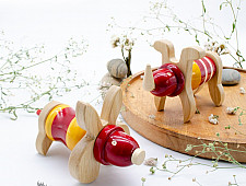 Handmade Traditional Toy |   Ulte Pulte - Twin ( Set of 10 Blocks ) ~ RaKa 