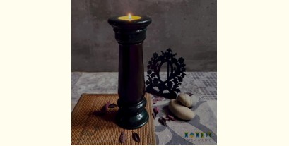 Gola Dandi | Wooden Stambh (  1 in 3 Candle Holder )