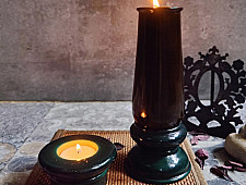 Wooden Stambh (  1 in 3 Candle Holder )