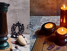 Wooden Stambh (  1 in 3 Candle Holder )