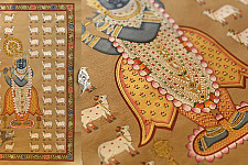 Pichwai Paintings of Nathdwara | Shrinath ji  & Cows (26.5" x 17.5")