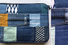 Zero Waste | Blues Denim Patchwork Laptop Sleeve