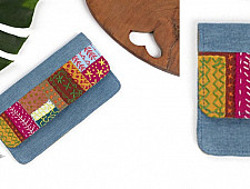 Zero Waste ~ Blush Sashiko Wallet