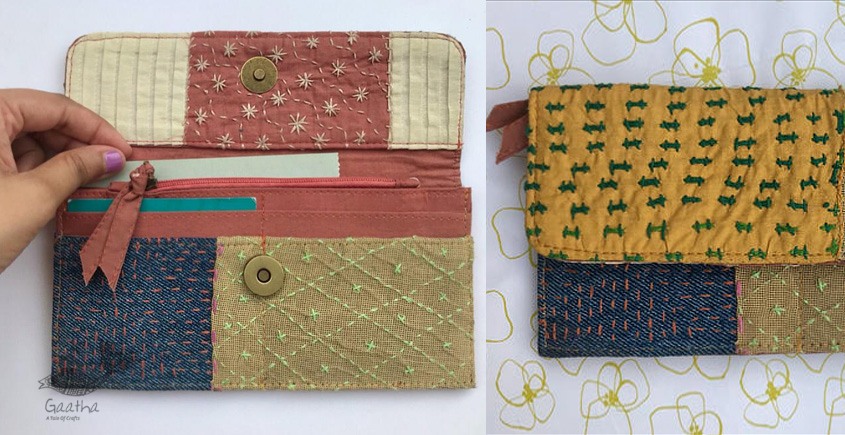 shop Sashiko Embroidered Wallet