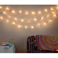 Zero Waste Hangings ~ Dreamy Fairy Pom Pom Series Lights