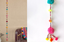 Zero Waste Hangings ~ Beaded Pom Pom String