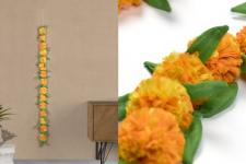 Zero Waste Hangings ~ Fabric Marigold Flower String