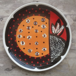 Art for Desserts | Hand Painted Wall Plate (Set of 5) -  African Art 