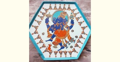 Art for Desserts | Hand Painted Wall Plate - Kalamkari Dancing Ganesha