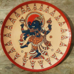 Art for Desserts | Hand Painted Wall Plate - Kalamkari Ganesha