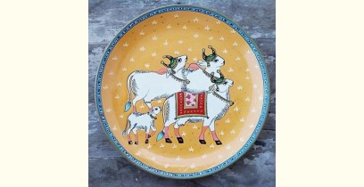 Art for Desserts | Hand Painted Wall Plate - Pichwai Cows