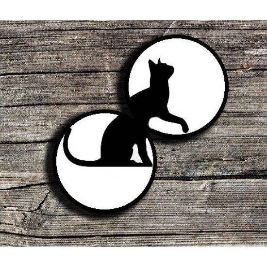 shop Hand Painted Wall Plates (Set of 2) -  Split Aligator ( Cat)