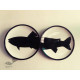 shop Hand Painted Wall Plates (Set of 2) -  Split Aligator ( Fish)