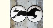 shop Hand Painted Wall Plates (Set of 2) -  Split Aligator ( Horse)