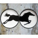 shop Hand Painted Wall Plates (Set of 2) -  Split Aligator ( Horse)