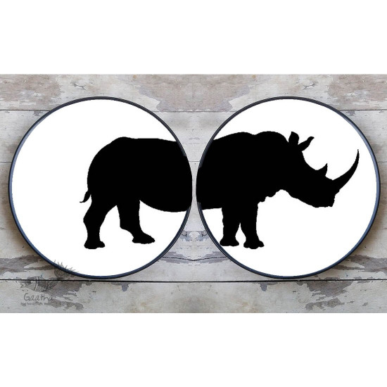 shop Hand Painted Wall Plates (Set of 2) -  Split Aligator ( Rino)