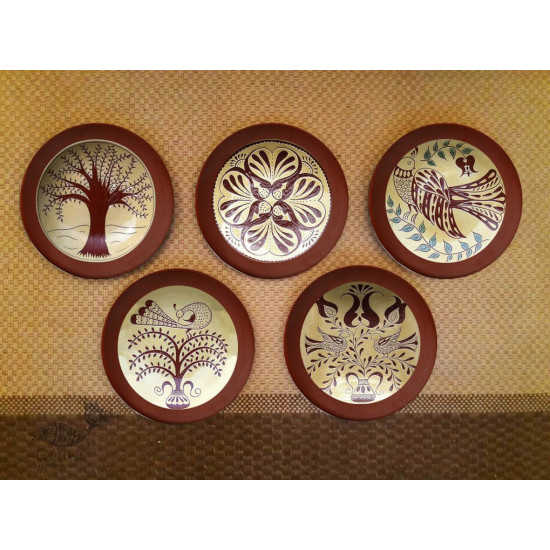 shop Hand Painted Wall Plate (Set of 5) - German Redware