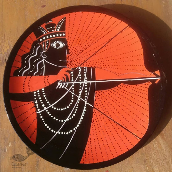 shop Hand Painted Wall Plate -  Arjun with Dot Art