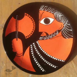 Art for Desserts | Hand Painted Wall Plate - God with Dot Art