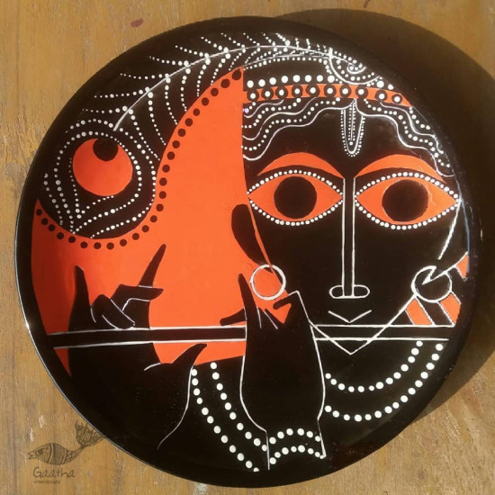 shop Hand Painted Wall Plate - krishna