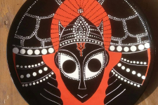 Art for Desserts | Hand Painted Indian God - Wall Plate with Dot Art 