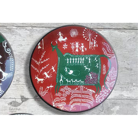 shop Hand Painted Wall Plate  -  Indian Tribal Art 