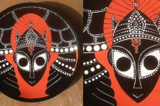 Art for Desserts | Hand Painted Indian God - Wall Plate with Dot Art 