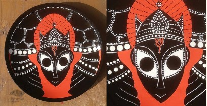 Art for Desserts | Hand Painted Indian God - Wall Plate with Dot Art 