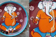 Art for Desserts | Hand Painted Wall Plate -  Ganesha