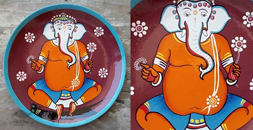 shop Hand Painted Wall Plate - Ganesha