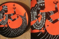 Art for Desserts | Hand Painted Wall Plate - Indian God with Dot Art