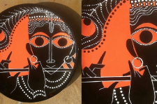 Art for Desserts | Hand Painted Wall Plate - Krishna with Dot Art