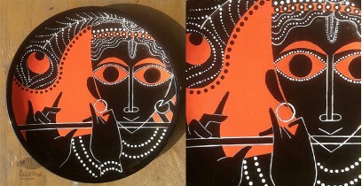 Art for Desserts | Hand Painted Wall Plate - Krishna with Dot Art