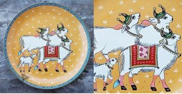 Art for Desserts | Hand Painted Wall Plate - Pichwai Cows