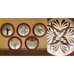 Art for Desserts | Hand Painted Wall Plate (Set of 5) - German Redware