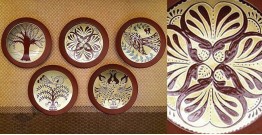 Art for Desserts | Hand Painted Wall Plate (Set of 5) - German Redware