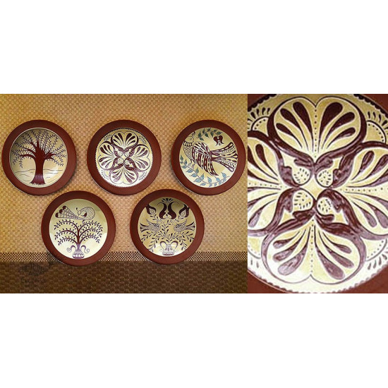 shop Hand Painted Wall Plate (Set of 5) - German Redware