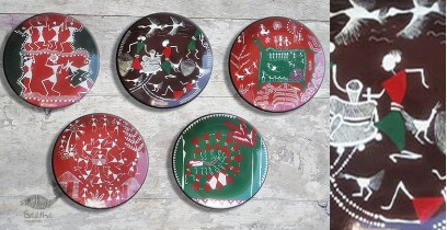 Art for Desserts | Hand Painted Wall Plate (Set of 5) -  Indian Tribal Art 