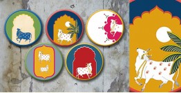 Art for Desserts | Hand Painted Wall Plate (Set of 5) - Pichwai