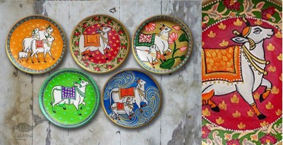 Art for Desserts | Hand Painted Wall Plate (Set of 5) - Pichwai Art