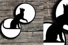 Art for Desserts | Hand Painted Wall Plates (Set of 2) -  Split Aligator (Cat)