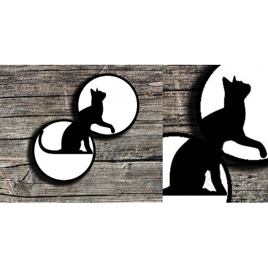 shop Hand Painted Wall Plates (Set of 2) -  Split Aligator ( Cat)