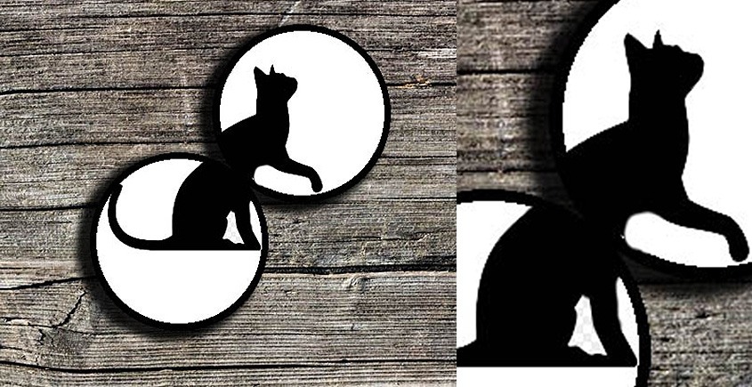 shop Hand Painted Wall Plates (Set of 2) -  Split Aligator ( Cat)