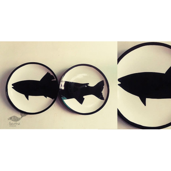 shop Hand Painted Wall Plates (Set of 2) -  Split Aligator ( Fish)