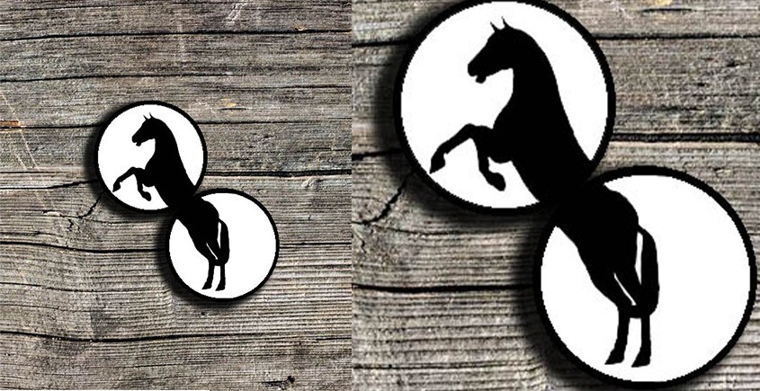 shop Hand Painted Wall Plates (Set of 2) -  Split Aligator ( Galloping-Horse)