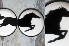 Art for Desserts | Hand Painted Wall Plates (Set of 2) -  Split Aligator (Horse)