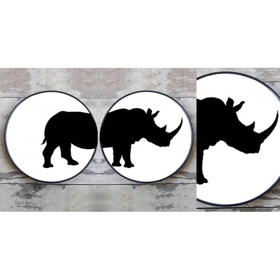 shop Hand Painted Wall Plates (Set of 2) -  Split Aligator ( Rino)